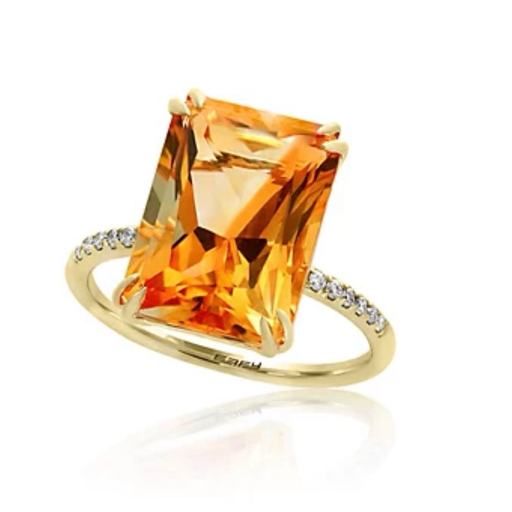 Effy Citrine and Diamond ring in 14k gold